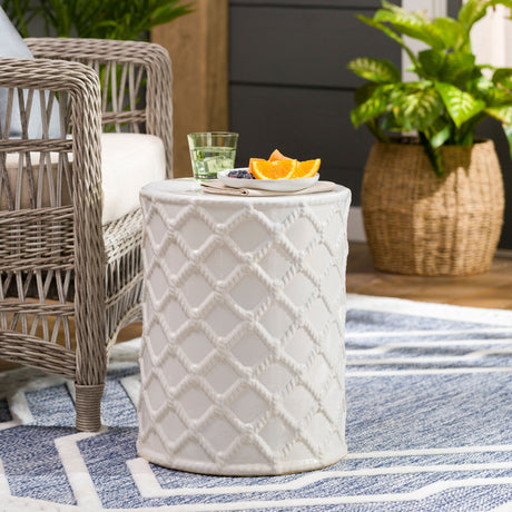   Lattice Patterned Ceramic Garden Stool | Oroa.com