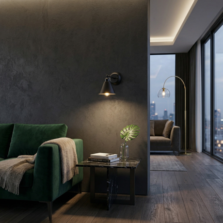   Modern European furniture - Black Conical Metal Wall Lamp - www.oroa.com | Oroa.com