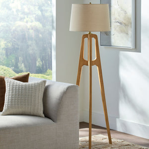   Brown Rubberwood Floor Lamp | Oroa.com