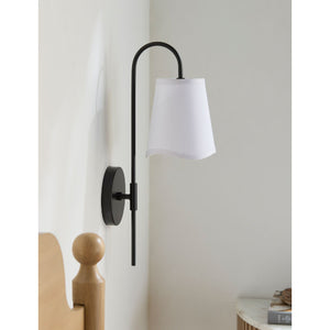   Wavy White Linen Wall Lamp | Oroa.com