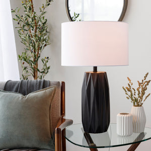   Black Ceramic Faceted Table Lamp | Oroa.com