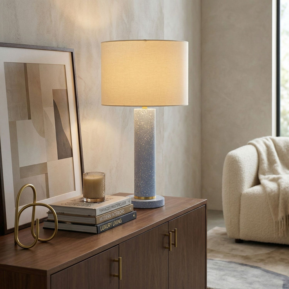   Modern European furniture - Sky Blue Cement Table Lamp - www.oroa.com | Oroa.com