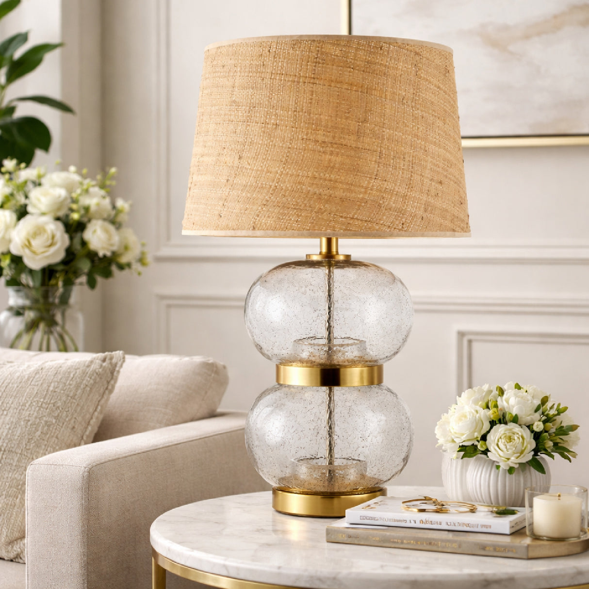   Textured Clear Glass Table Lamp | Oroa.com