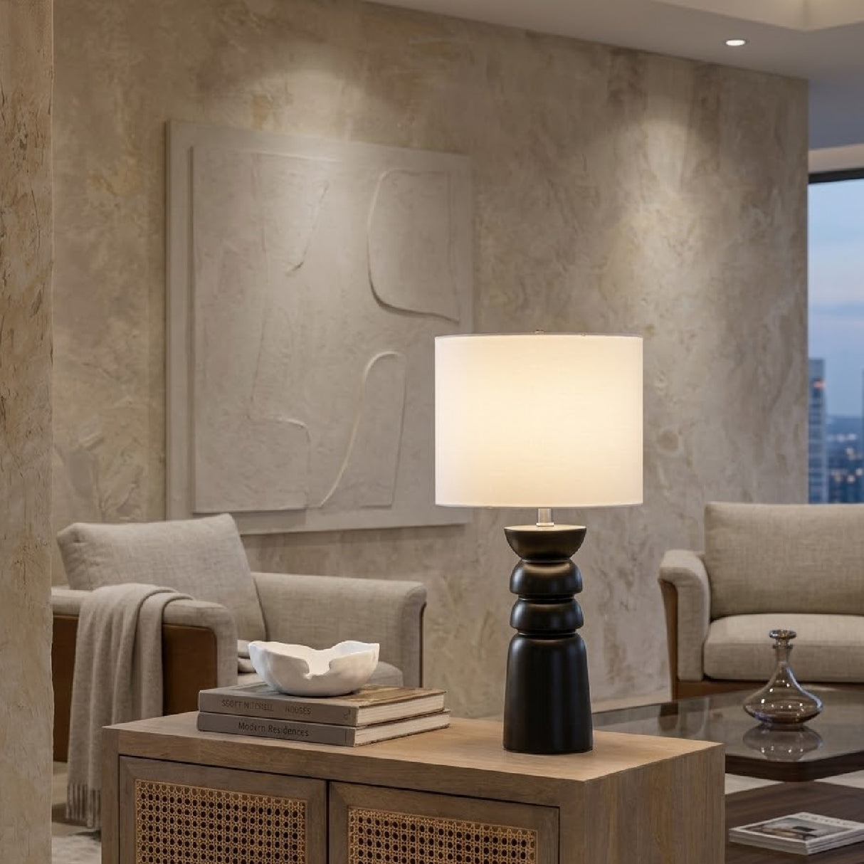   Black Ceramic Table Lamp | Oroa.com