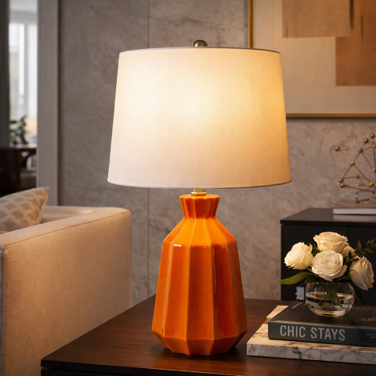   Neon Glazed Ceramic Table Lamp | Oroa.com