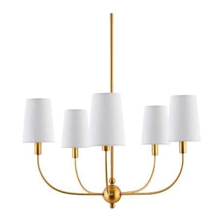   6-Light White Linen Chandelier | Oroa.com