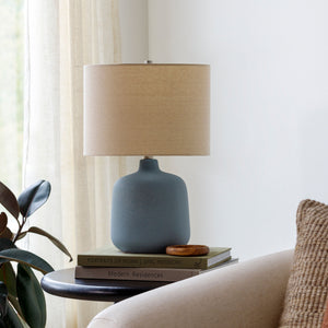   Modern European furniture - Beige Linen Ceramic Table Lamp - www.oroa.com | Oroa.com