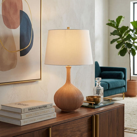   Modern European furniture - Natural Ceramic Accent Table Lamp - www.oroa.com | Oroa.com