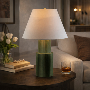   Ridged Green Accent Table Lamp | Oroa.com