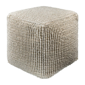   Gray Woven Cube Outdoor Pouf | Oroa.com