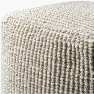   Gray Woven Cube Outdoor Pouf | Oroa.com