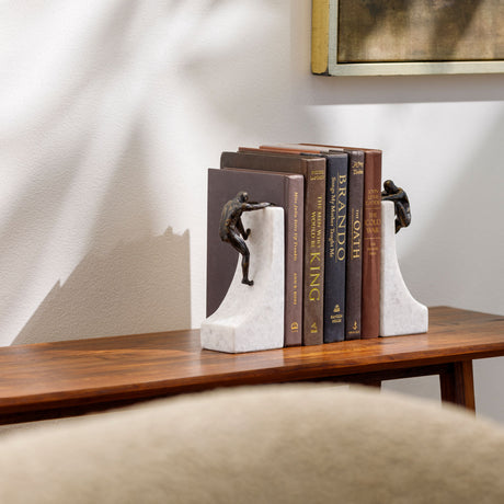   Marble & Bronze Bookend Set (2) | Oroa.com