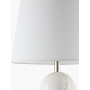   Cream Linen Marble Table Lamp | Oroa.com
