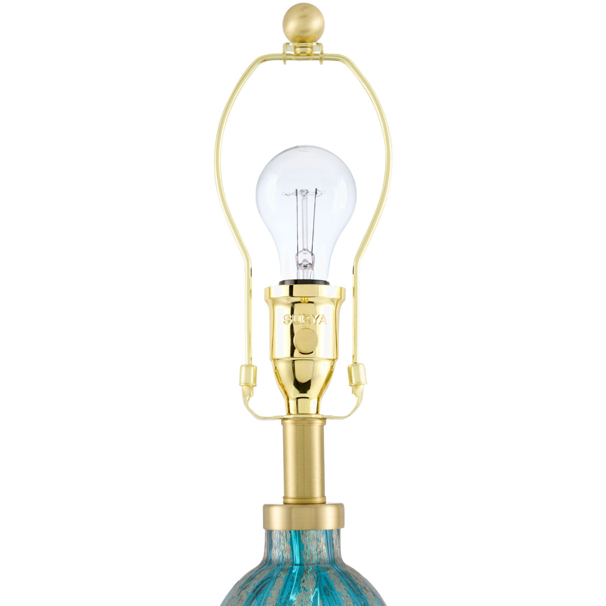   Hand-painted Blue Glass Table Lamp | Oroa.com
