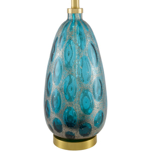   Hand-painted Blue Glass Table Lamp | Oroa.com