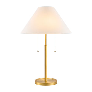   Modern European furniture - White Linen Gold Table Lamp - www.oroa.com | Oroa.com