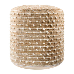   Beaded Beige Outdoor Pouf | Oroa.com