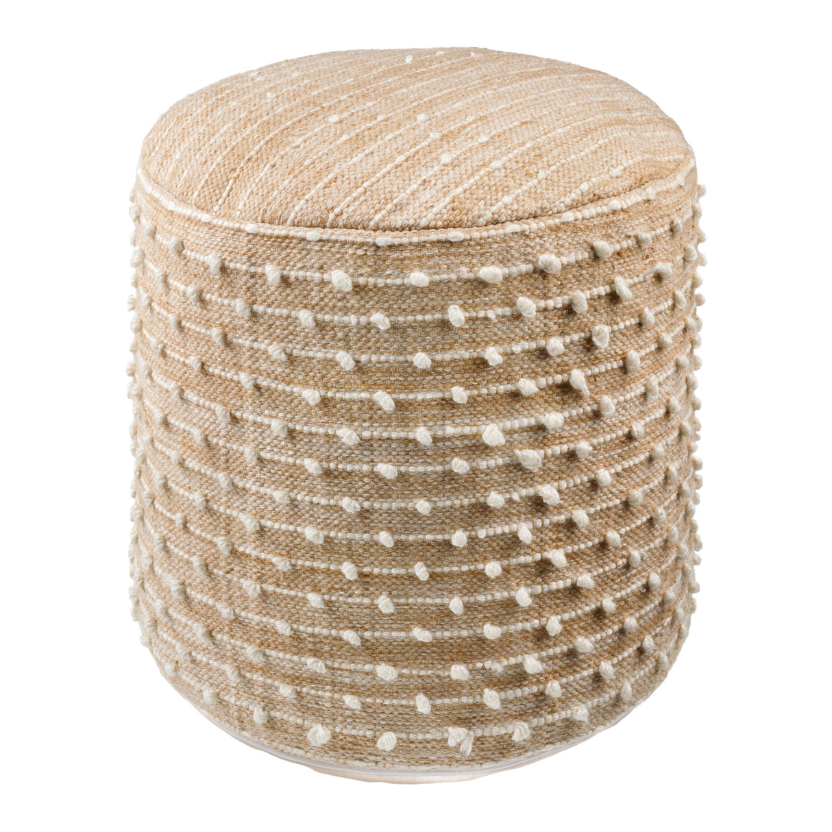   Beaded Beige Outdoor Pouf | Oroa.com