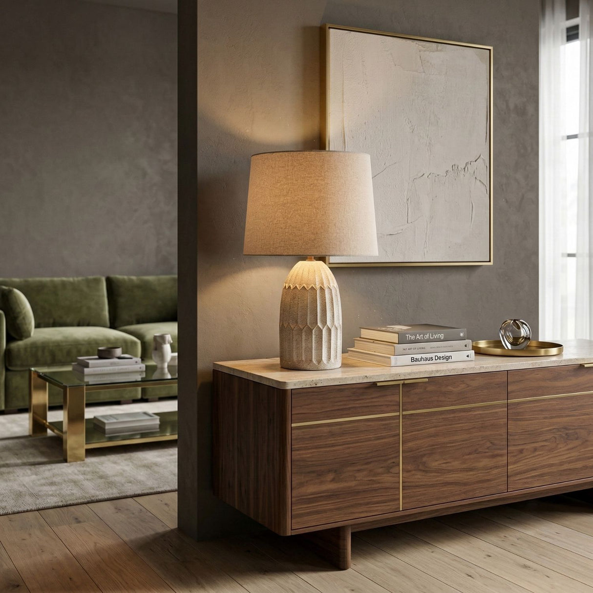   Modern European furniture - White Linen Accent Table Lamp - www.oroa.com | Oroa.com