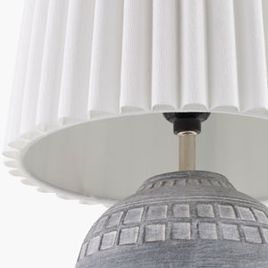   Modern European furniture - Ceramic Fluted Linen Table Lamps (2) - www.oroa.com | Oroa.com