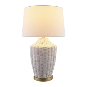   White Rattan Accent Table Lamp | Oroa.com