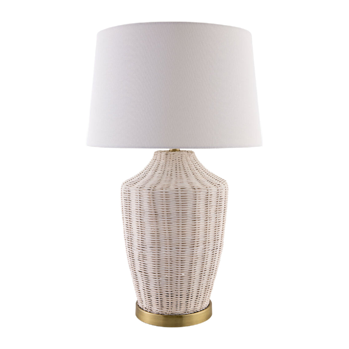   White Rattan Accent Table Lamp | Oroa.com