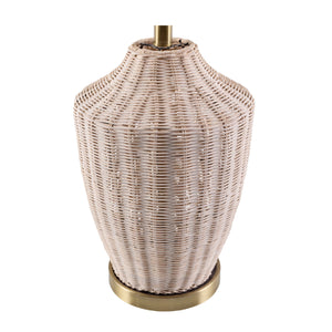   White Rattan Accent Table Lamp | Oroa.com