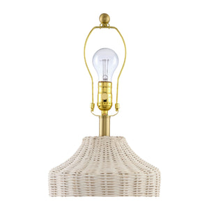   White Rattan Accent Table Lamp | Oroa.com