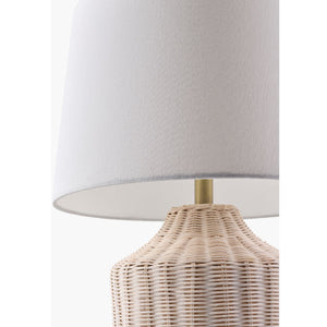   White Rattan Accent Table Lamp | Oroa.com