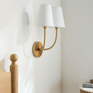   Modern European furniture - White Cotton 2-Light Wall Lamp  - www.oroa.com | Oroa.com