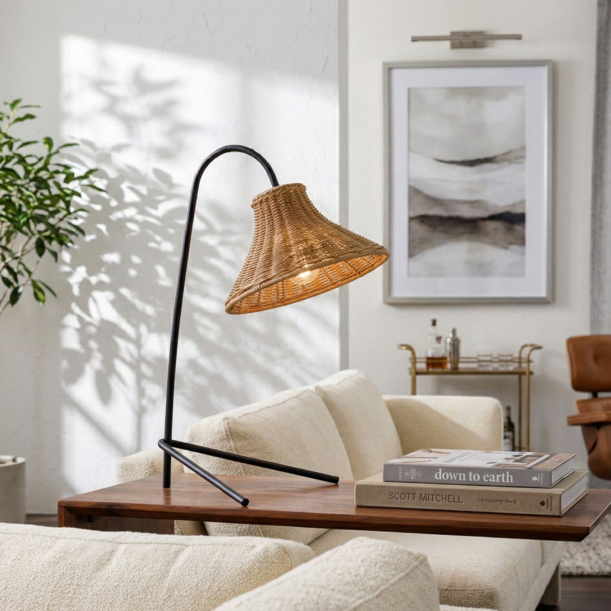   Modern European furniture - Tan Rattan Accent Table Lamp - www.oroa.com | Oroa.com