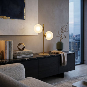   Modern European furniture - Dual White Glass Table Lamp - www.oroa.com | Oroa.com