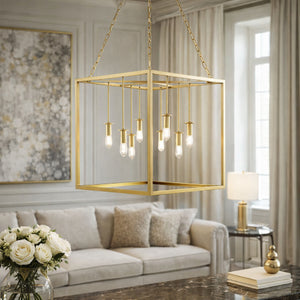   Gold-Framed 7-Light Pendant Lamp | Oroa.com