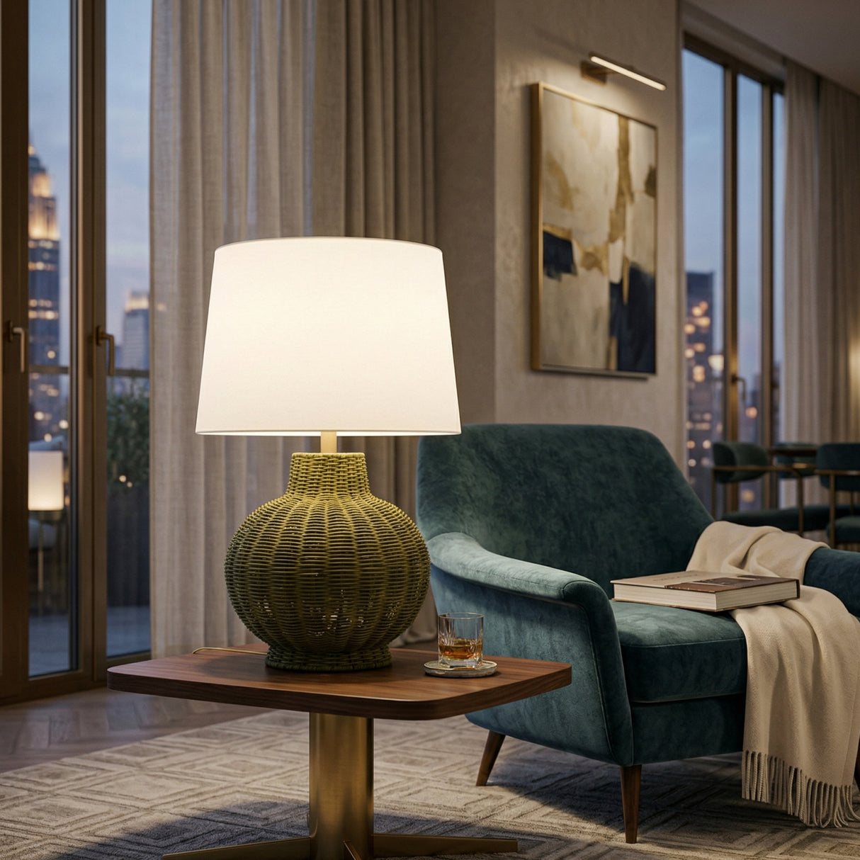   Modern European furniture - Rattan Base Accent Table Lamp S - www.oroa.com | Oroa.com