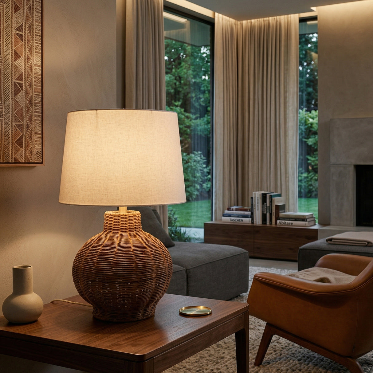   Modern European furniture - Rattan Base Accent Table Lamp S - www.oroa.com | Oroa.com