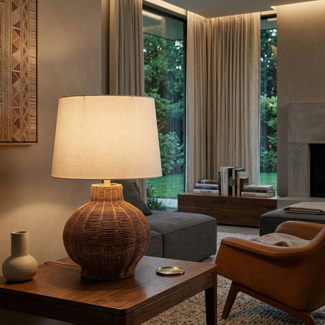   Modern European furniture - Rattan Base Accent Table Lamp S - www.oroa.com | Oroa.com