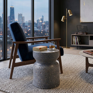   Modern European furniture - Textured Ceramic Hourglass Garden Stool - www.oroa.com | Oroa.com