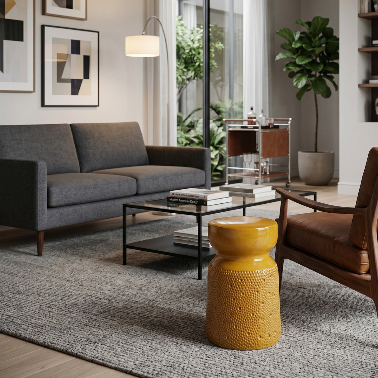   Modern European furniture - Textured Ceramic Hourglass Garden Stool - www.oroa.com | Oroa.com