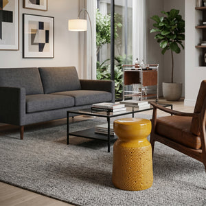   Modern European furniture - Textured Ceramic Hourglass Garden Stool - www.oroa.com | Oroa.com