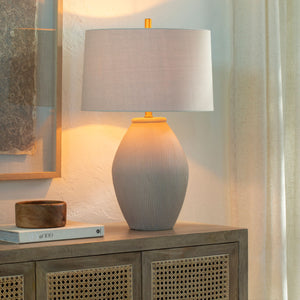   Glazed Gray Ceramic Table Lamp | Oroa.com