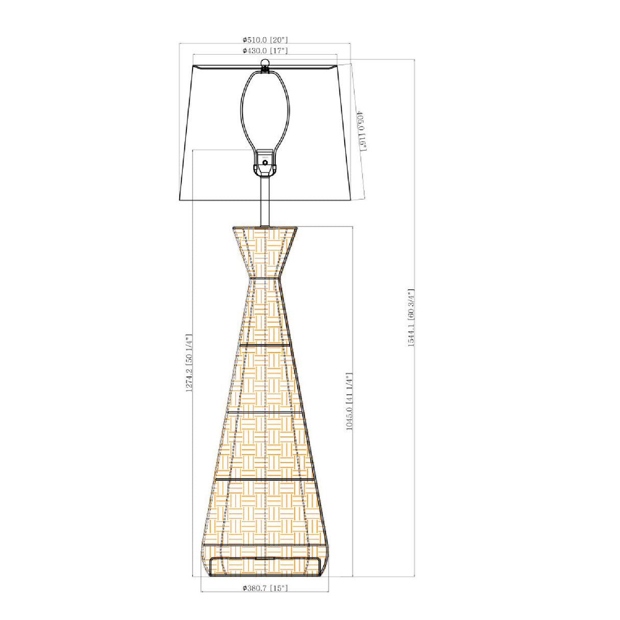   Hourglass Rattan Accent Floor Lamp | Oroa.com