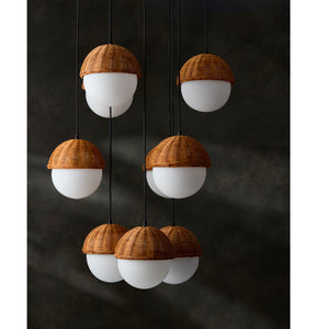   Modern European furniture - White Glass Sphere 9-Light Chandelier - www.oroa.com | Oroa.com