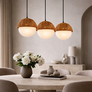   White Glass Sphere 3-Light Chandelier | Oroa.com