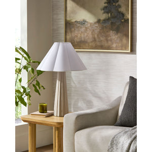   Modern European furniture - Scalloped White Cotton Table Lamp - www.oroa.com | Oroa.com