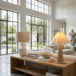   Modern European furniture - Scalloped White Cotton Table Lamp - www.oroa.com | Oroa.com
