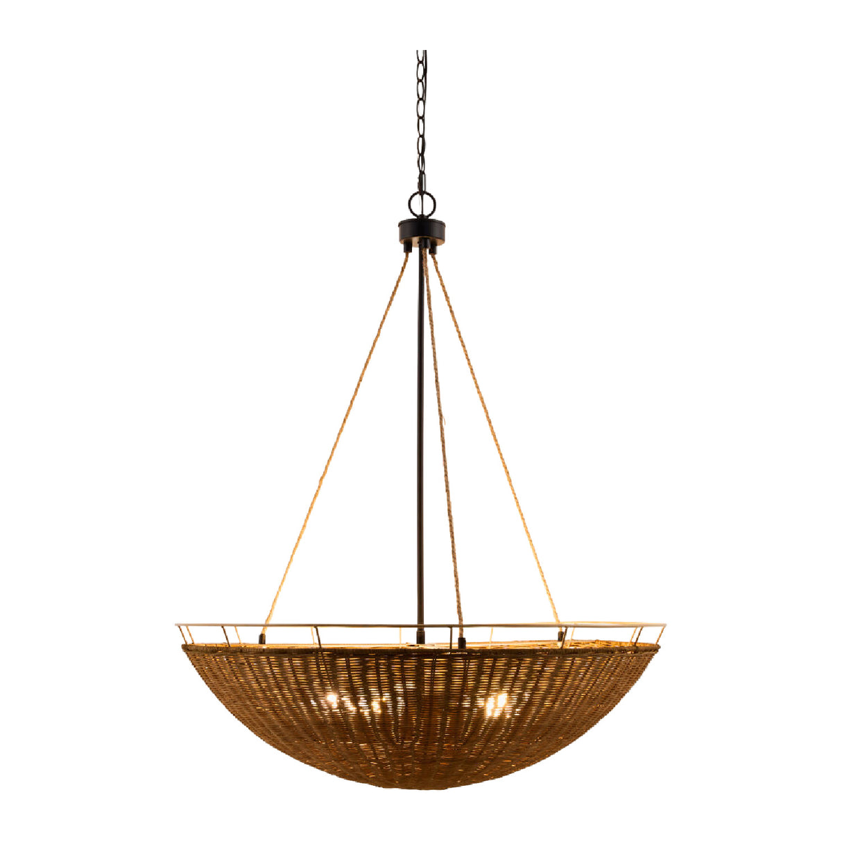   Rattan Bowl 3-Light Chandelier | Oroa.com