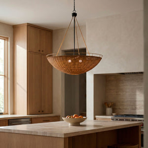   Rattan Bowl 3-Light Chandelier | Oroa.com