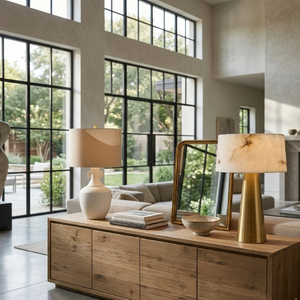   White Stone Shade Table Lamp | Oroa.com