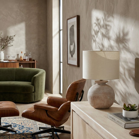  Modern European furniture - Rounded Cream Accent Table Lamp - www.oroa.com | Oroa.com