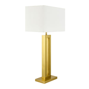   White Linen Gold Table Lamp | Oroa.com